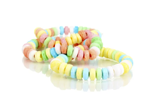 ロープを白で隔離される色のキャンディー — ストック写真