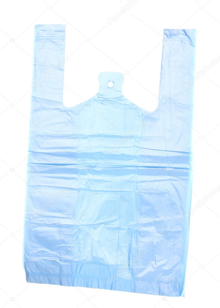 Cellophane bag isolated on white