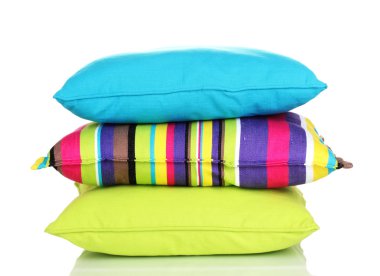 Bright color pillows isolated on white