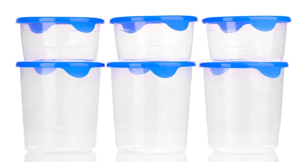 Envases de plástico para alimentos aislados en blanco — Foto de Stock