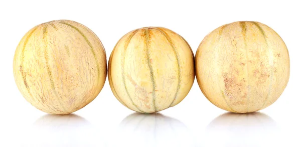 Melões doces isolados sobre fundo branco — Fotografia de Stock