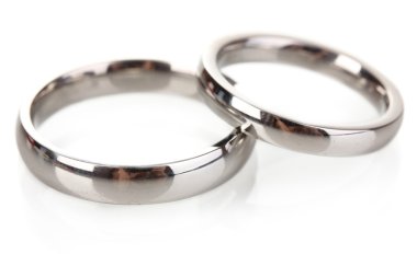 Wedding rings isolated on white clipart