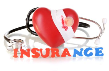 Concept of health insurance isolated on white clipart