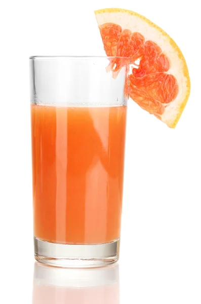 Vaso de zumo de pomelo aislado sobre blanco —  Fotos de Stock