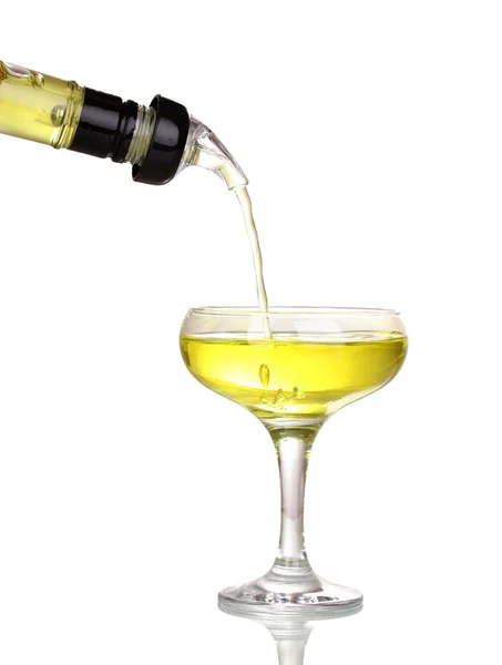 Tasty yellow cocktail isolated on white — Stock Photo, Image