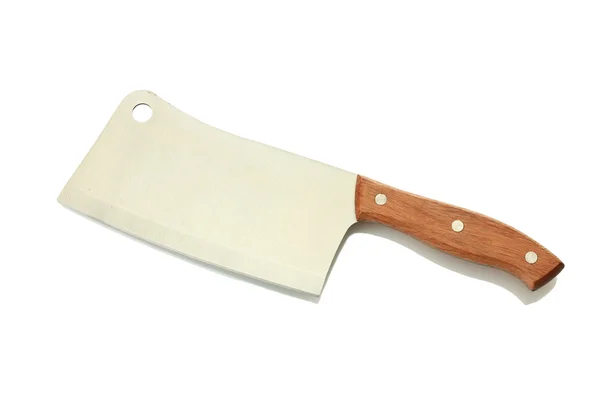 Meat cleaver isolated on white background close-up — Stock Photo, Image