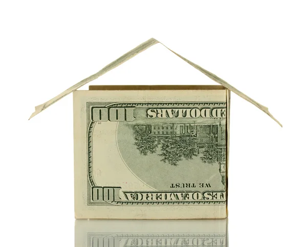 Dollar house isolated on white background close-up — Stock Photo, Image