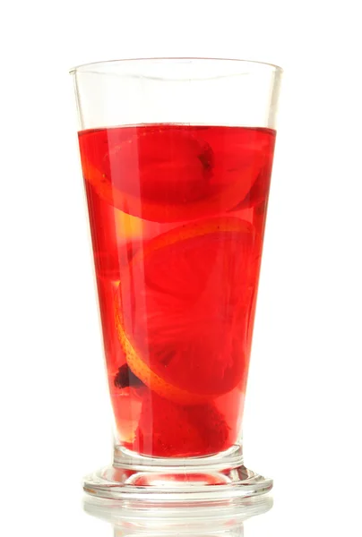Sangria sklenice, izolované na bílém — Stock fotografie