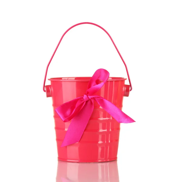 Bright pink bucket isolated on white — Stock Photo, Image