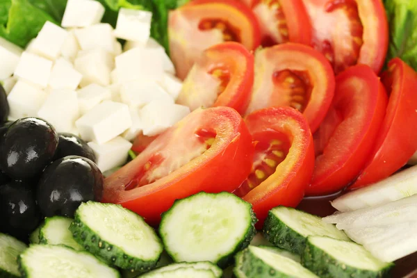Tasty greek salad close-up — Zdjęcie stockowe