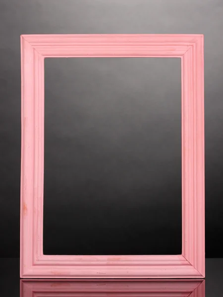 Wooden frame on grey background — Stock Photo, Image