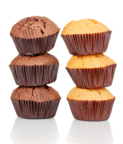 Fresh muffins isolated on white — Stock Photo, Image