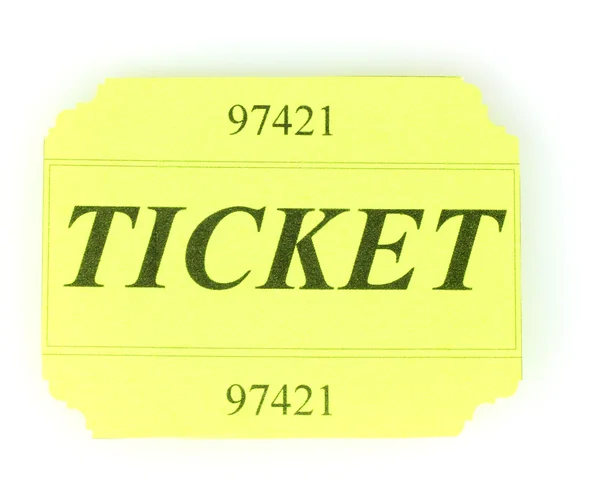 Renkli bilet üzerinde beyaz izole — Stok fotoğraf