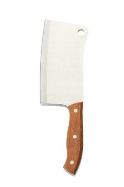 Meat cleaver isolated on white background close-up clipart