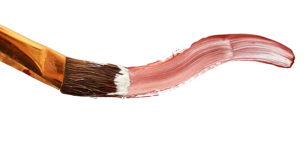 Pittura astratta guazzo e pennello, isolato su bianco — Foto Stock