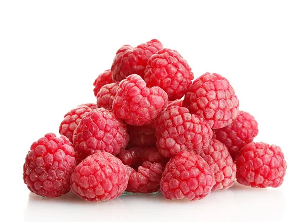 stock image Ripe raspberries isolated on white