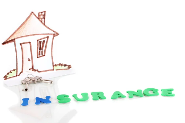Begreppet hemförsäkring isolerad på vit — Stockfoto