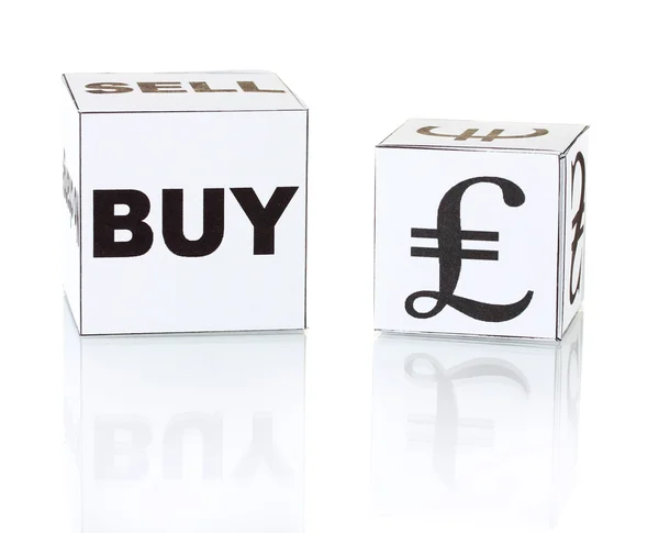 Forex. waluty w białej kostki na białym tle — Zdjęcie stockowe