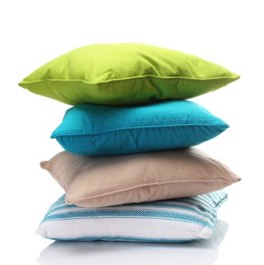 Bright pillows isolated on white clipart