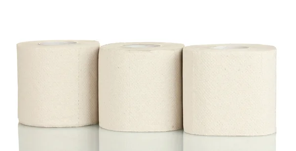 Rouleaux de papier hygiénique isolés sur blanc — Photo