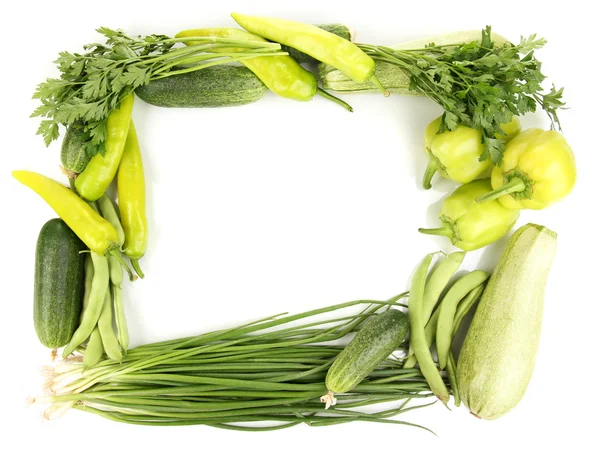 stock image Fresh green vegetables isolated on white