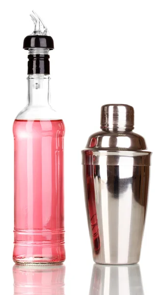 Smakelijke roze cocktail geïsoleerd op wit — Stockfoto