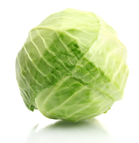 stock image Whole green cabbage isolated on white