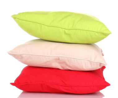 Bright color pillows isolated on white