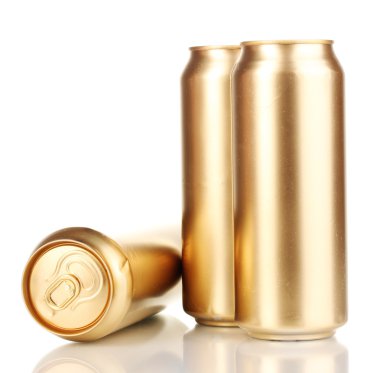 Altın kutular üzerinde beyaz izole