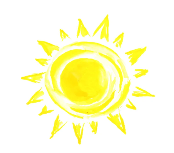 白い背景の上の太陽の絵 — ストック写真