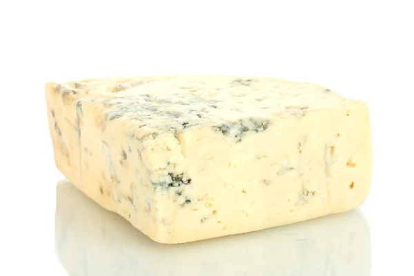 チーズ型クローズ アップ ホワイト バック グラウンド上に分離されて — ストック写真