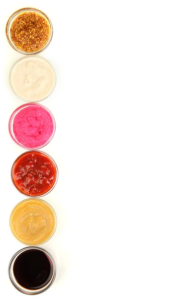 Varias salsas aisladas en blanco —  Fotos de Stock