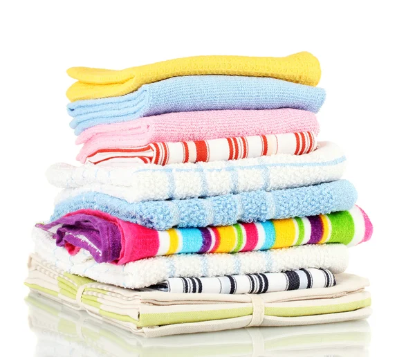 Kitchen towels isolated on white background — Stock Photo, Image