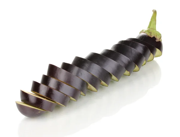 Sliced eggplant isolated on white — Stock Photo, Image
