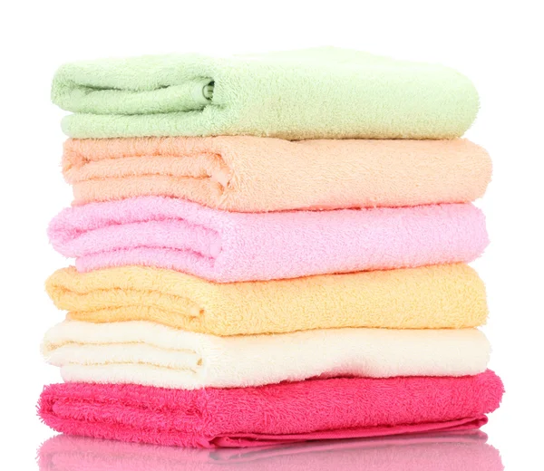 Colorful towels isolated on white — Stock Photo, Image