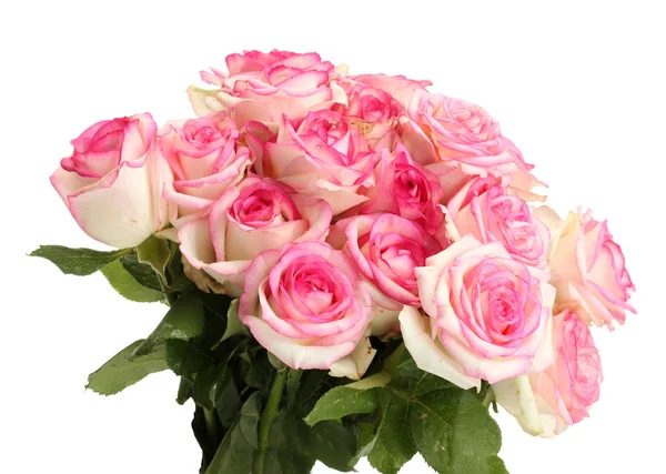 Piękny bukiet róż odizolowanych na białym — Zdjęcie stockowe