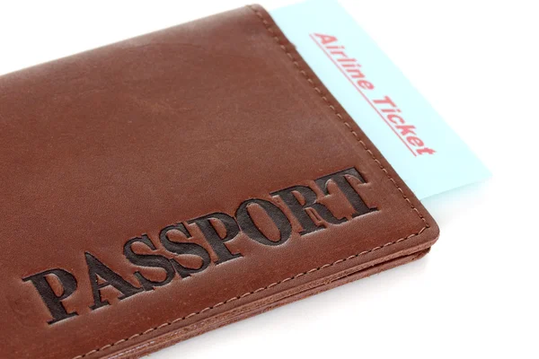 护照和机票的特写 — 图库照片