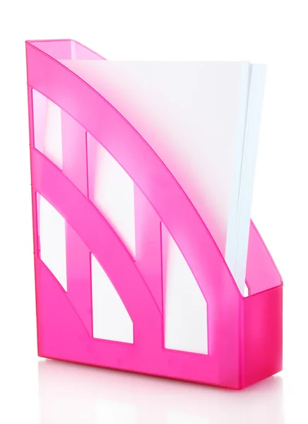 Rosa fack för isolerade på vitt papper — Stockfoto