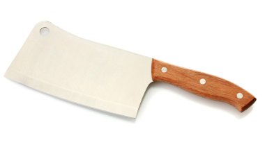 Meat cleaver isolated on white background close-up clipart