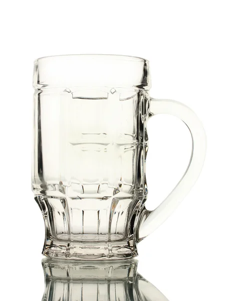 空のビールのグラス、白で隔離されます。 — ストック写真