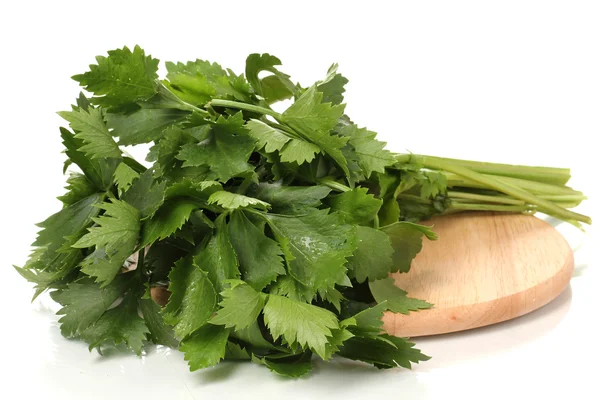 Čerstvý celer na palubě izolovaný na bílém — Stock fotografie