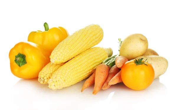 Elszigetelt fehér sárga zöldségek — Stock Fotó
