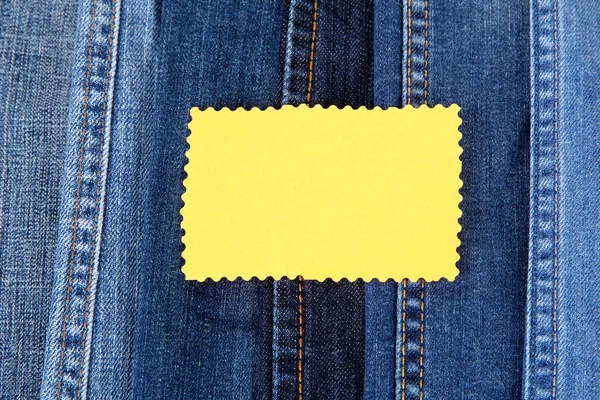 stock image Many jeans with label closeup