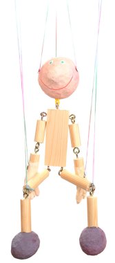 tahta kukla üzerine beyaz izole