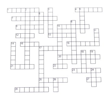 Crossword puzzle close-up clipart