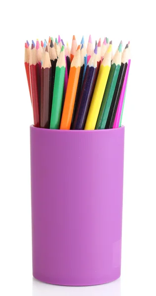 Barevné tužky v izolovaných na bílém skle — Stock fotografie