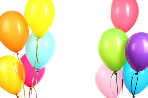 Kleurrijke ballonnen op witte achtergrond — Stockfoto