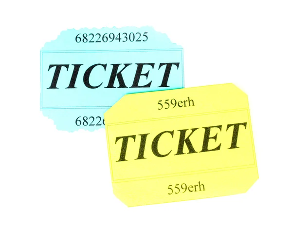 Colorful tickets isolated on white — Stock Photo, Image