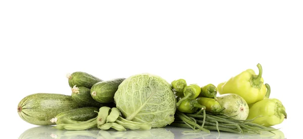 신선한 녹색 야채 흰색 절연 — 스톡 사진