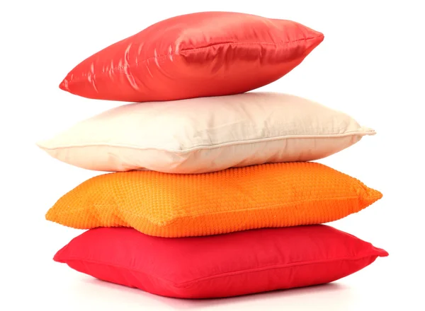 Almohadas coloridas aisladas en blanco — Foto de Stock